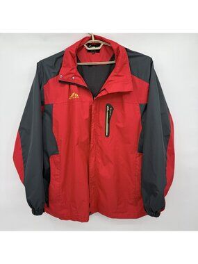 Spmor Men’s Waterproof Windproof Full Zip Jacket Colorblock XXL Red Hiking